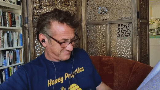 Shia Labeouf and Brad Pitt on a virtual call with another actor