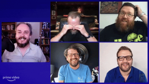 GIF of 5 men talking on a virtual call