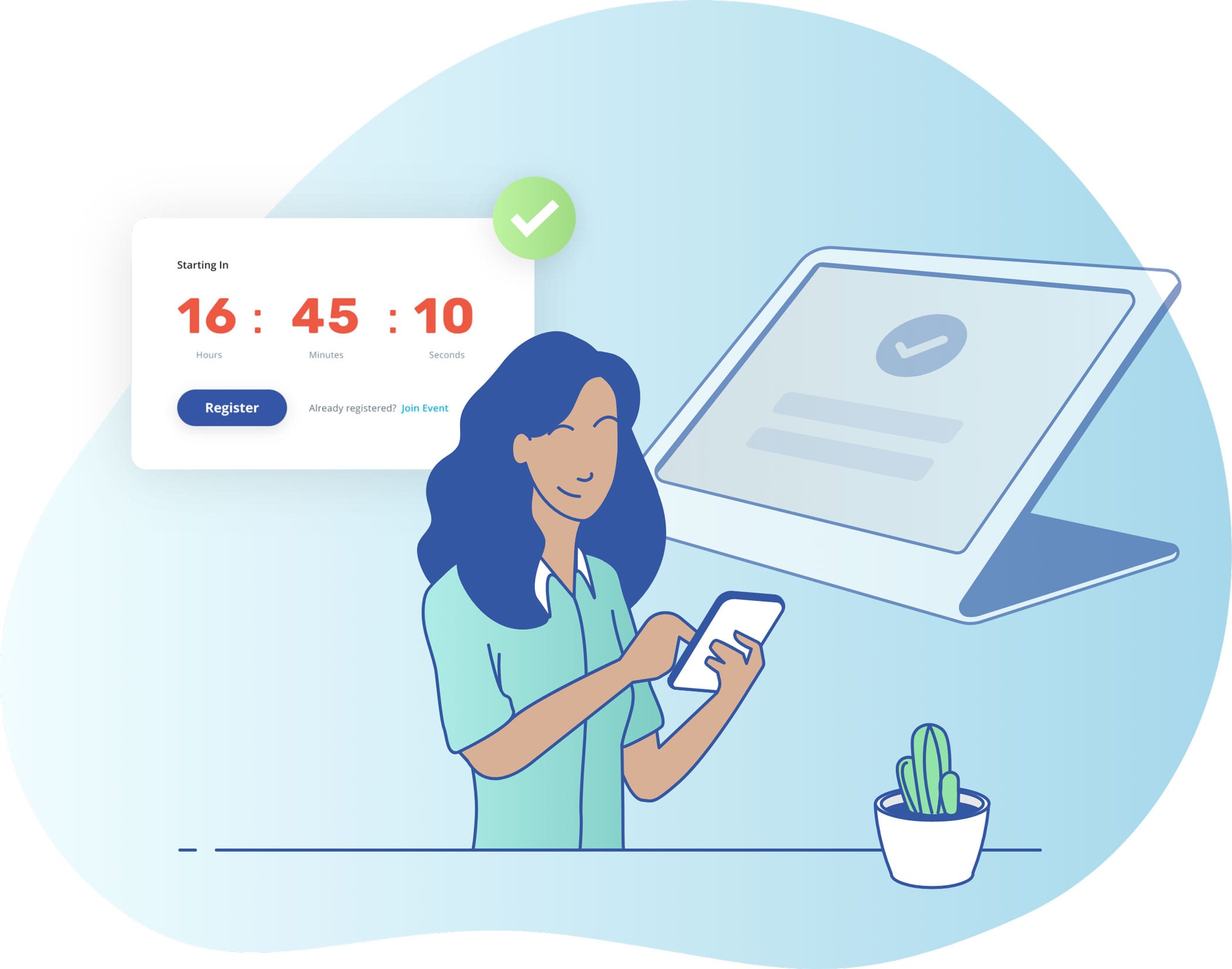 register@3x Person using Expo Pass Event Registration App and Check-in Tools