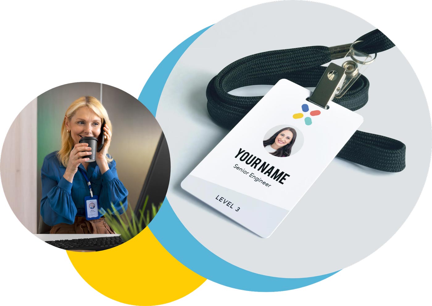 Employee with Corporate ID Badge